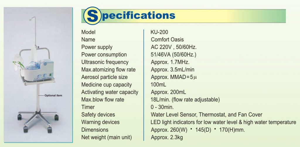 spesifikasi comfort oasis ku-200